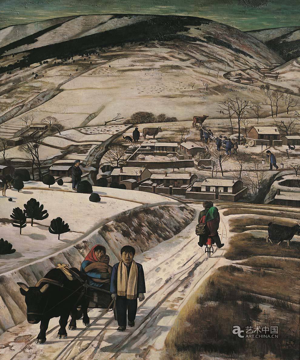 韩大为油画作品 辽西的冬天