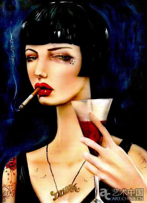 神秘性感的女性，夸张感性的眼睛，她们嘴角的香烟，成为他作品的商标。他的艺术是独特的混合体，是不同的视觉艺术概念——超现实主义，角色扮演和一些非常沉重的痛苦的幻想。Brian M.Viveros把这些成为爱的艺术。
