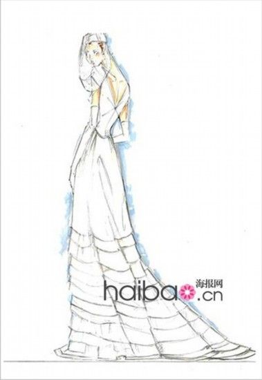 Tommy Hilfger for 英國準王妃Kate Middleton婚紗設計手稿