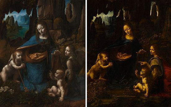 达芬奇的两幅《岩间圣母》