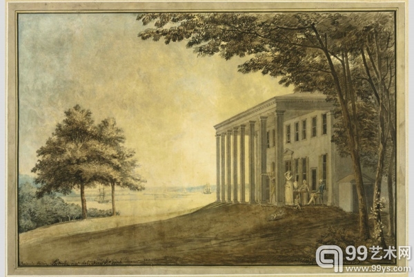 本傑明·亨利·拉特羅布的畫作《華盛頓一家在維農山莊的陽臺上》