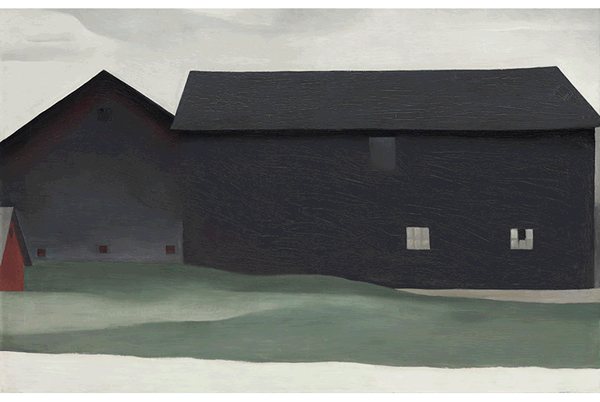 《谷仓，乔治湖》，53.3 x 81.9 cm，布面油画， 创作于1926年