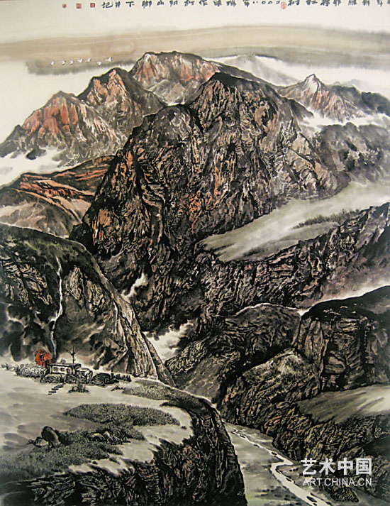 阴山红雾--品读内蒙古画家崔瑞军的阴山山水画