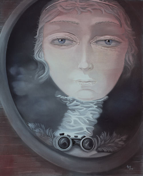 熊宇作品《鏡中的女子》布面油畫-100×80cm（2009）