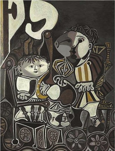 毕加索作品《两个小孩》。图片来源于纽约佳士得网站