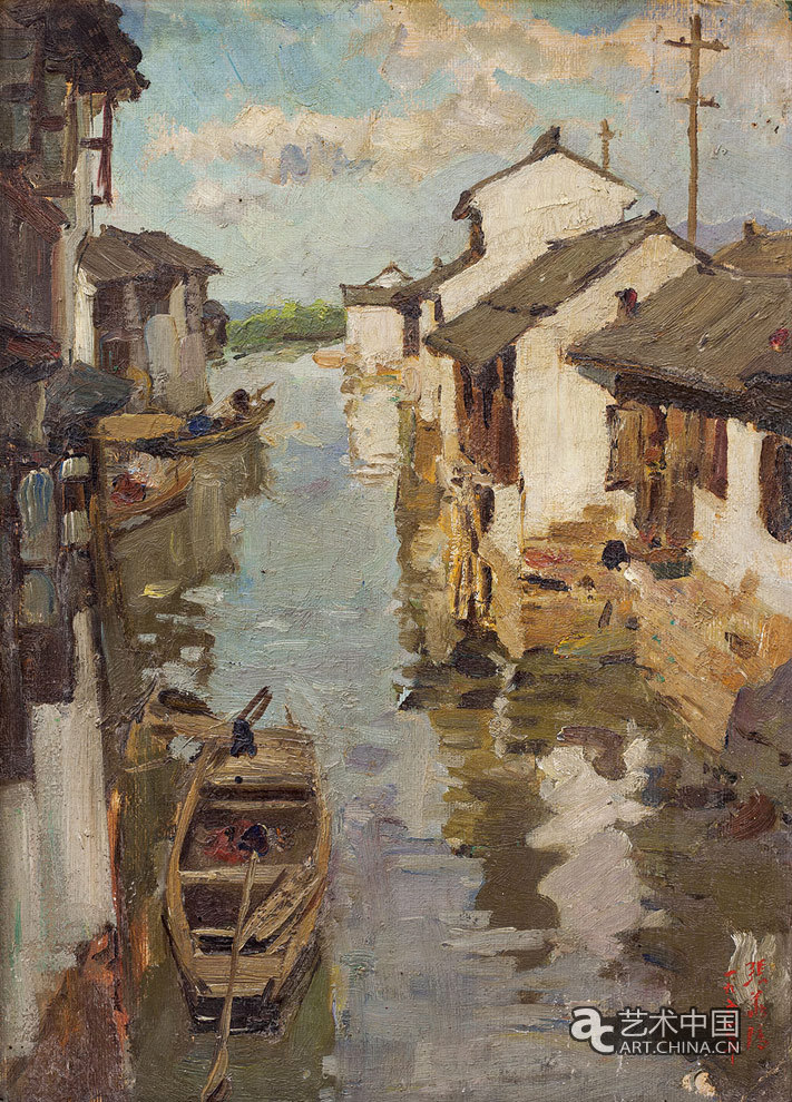 张华清 水乡 48.5x35cm 1961