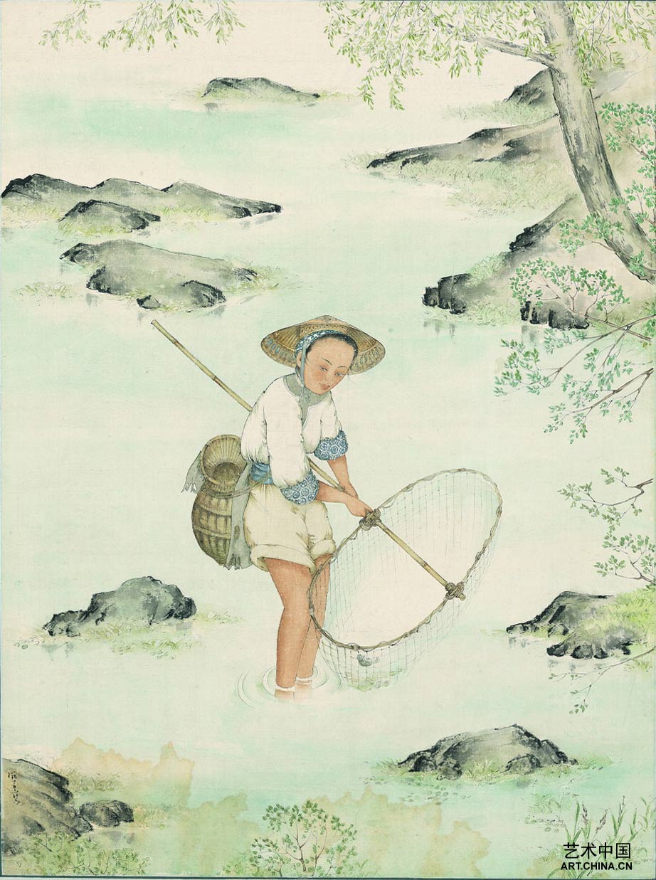 捉鱼_地之子--庞薰琹二十世纪三