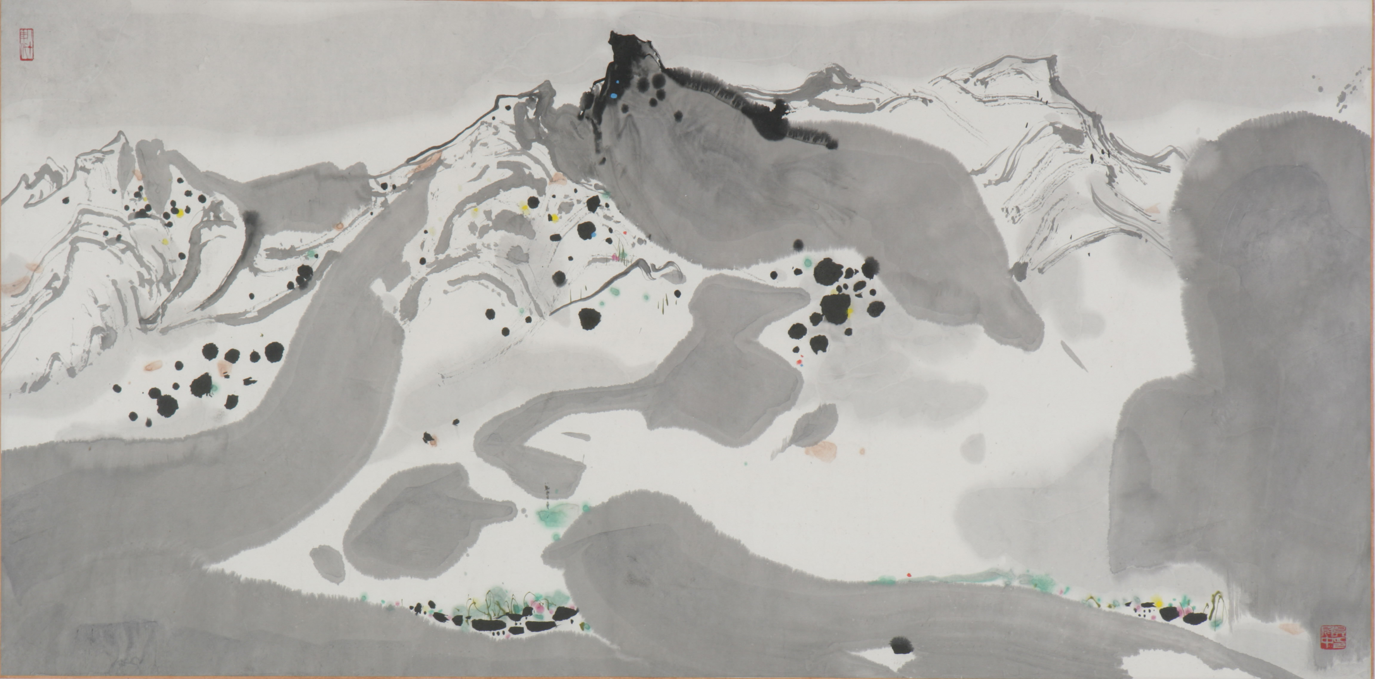 吴冠中《春雪》