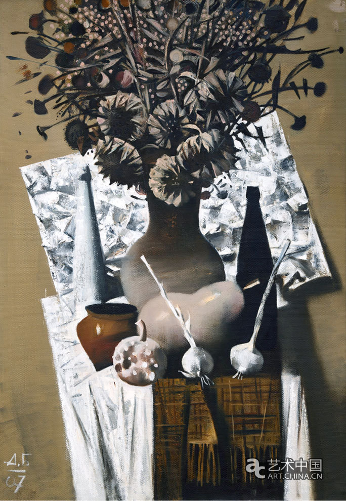贝斯特洛夫·亚历山大-《白色的金属薄片》-布面油画-100×70cm-2007年