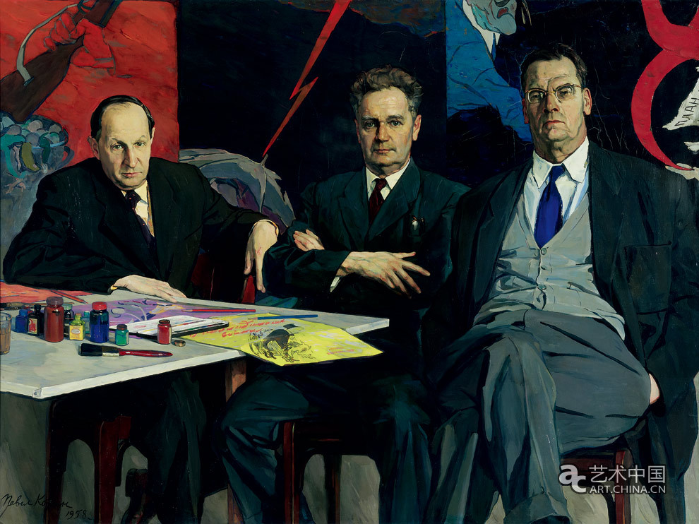 《艺术家们（库普里亚诺夫,克雷洛夫和尼古拉•索科洛夫3名画家的联署名）的肖像》