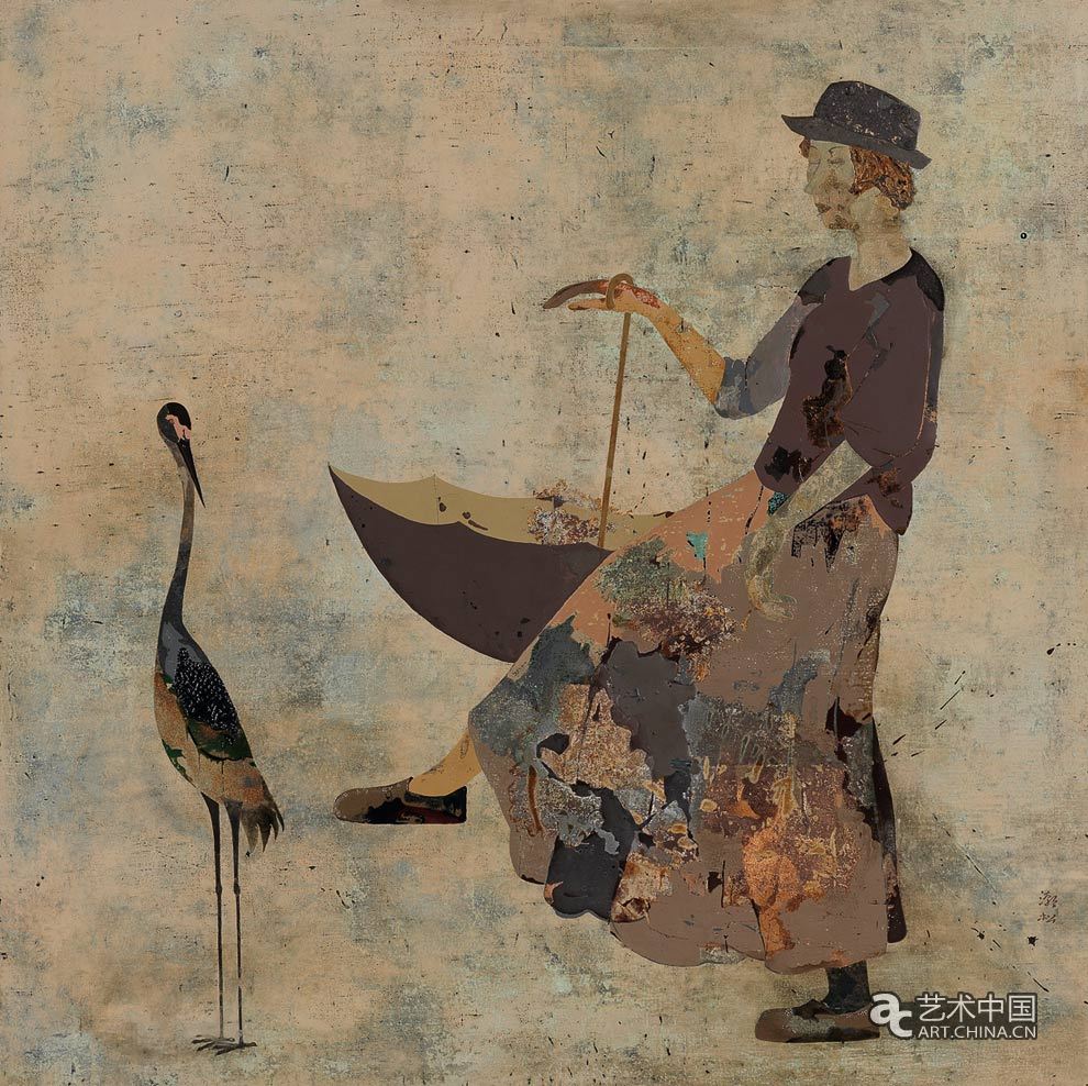 余潮松（广东）温暖前行之三／漆画／120cm×120cm