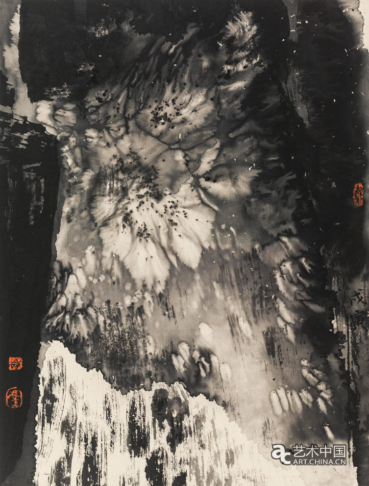 抽象水墨系列·潤下 32.4×42.8cm 1998年