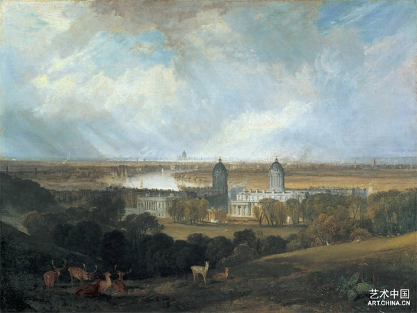 格林尼治公园远眺伦敦 油画 于1809年展出