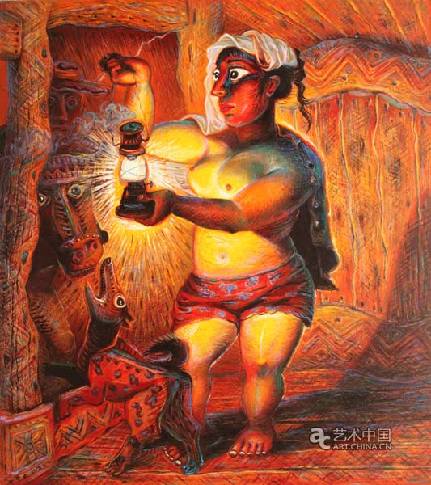 巴山夜语系列 布面油画 2001 200X180cm