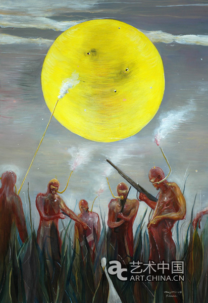 王尊尾行 tracking 160x110cm 布上油画 oil on canvas 2008