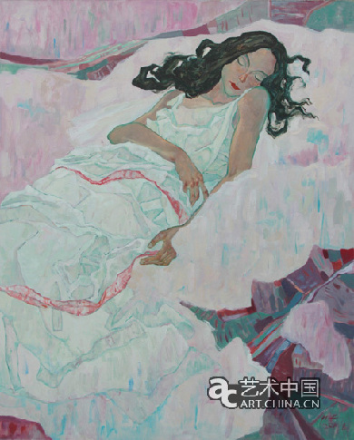 黄震《彤云天使》100x80cm,2010年，布面油画