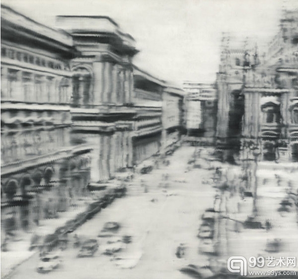 格哈德·裏希特1968年布上油畫作品《米蘭大教堂廣場》（Domplatz, Mailand ）