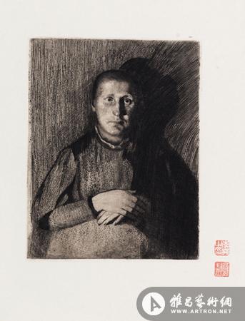  珂勒惠支　妇人 铜版纸本 28×22cm 1823号拍品