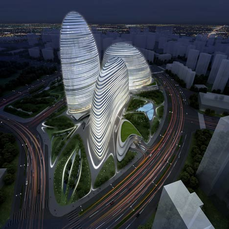 Zaha Hadid建筑事务所设计的望京SOHO建筑群