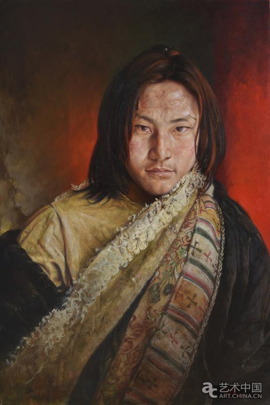 孔慧 藏地系列之青年 90x60cm 布面油画 2015