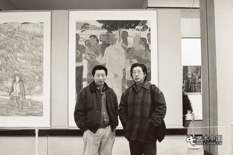 汪港清与杨悦浦先生在中国美术馆