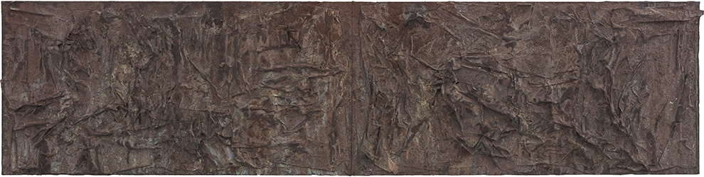 《书卷》十三90x360cm--木质构造、宣纸、麻布、矿物·植物·土质颜料-、金银粉、金属渣--2018年.jpg