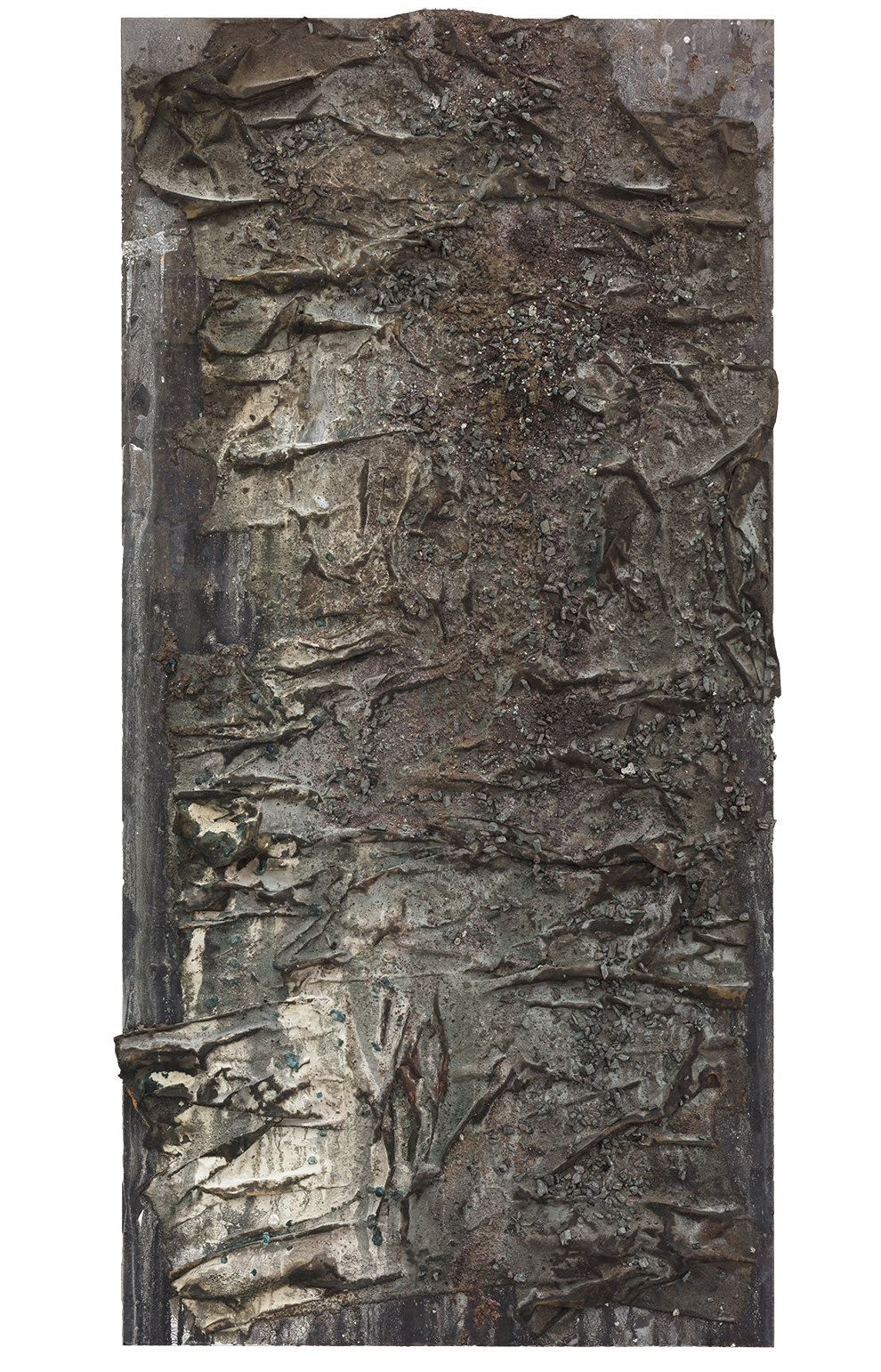 《书卷》二十五-244x122cm--木质构造、麻纸、矿物·植物·土质颜料-、金银粉、金属渣、箔--2018年.jpg