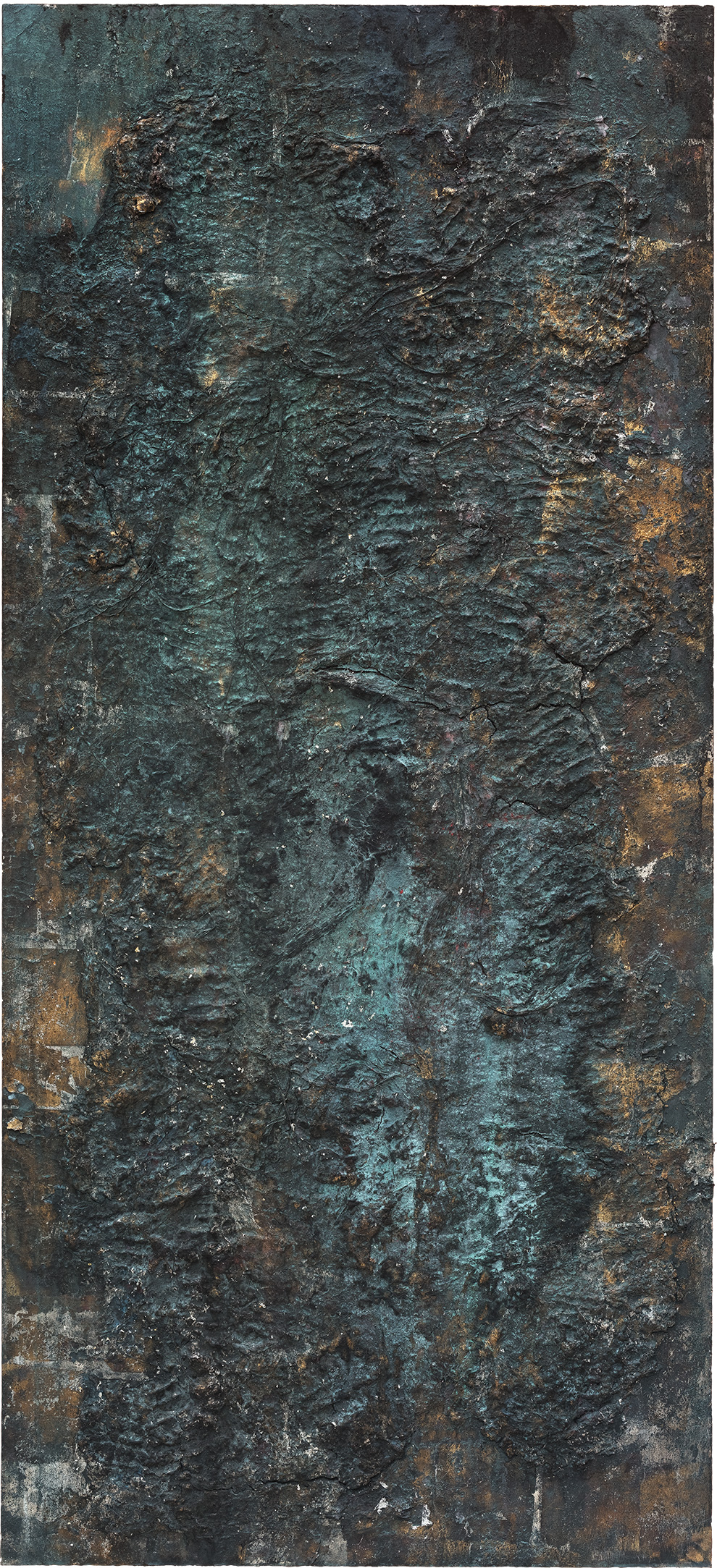 《书卷》二十九-190x80cm--木质构造、麻纸、矿物·植物·土质颜料-、金银粉、金属渣、箔--2018年.jpg