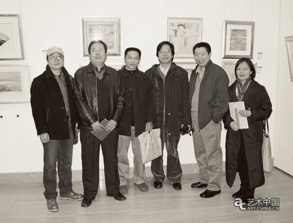 汪港清與王志純，蔣世國，白雲浩等在中國美術館