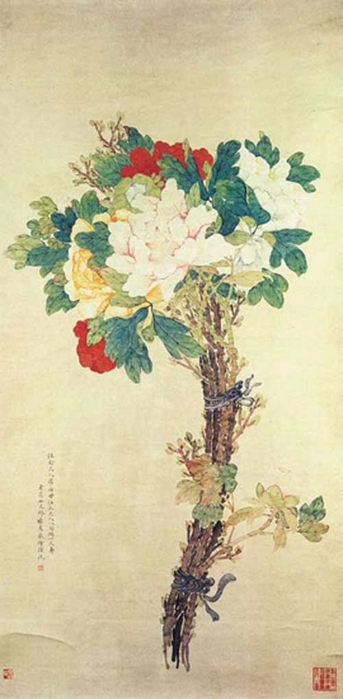 缪嘉蕙作品《牡丹花束》（约1900-1905年）