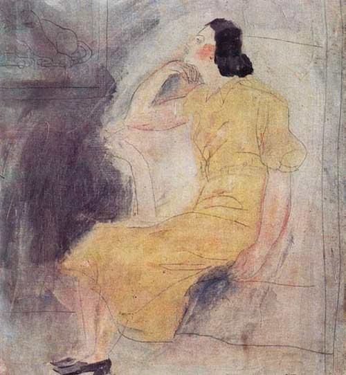 张弦作品《观画的美女》（1935年）