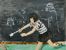 Zhu Hui,Pre-class game, Oil on Canvas, 120x150 cm 2008 朱慧 課前遊戲 布面油畫 120×150 cm 2008 