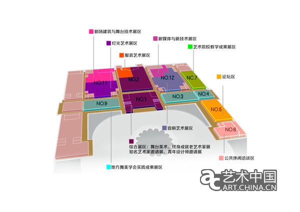 中国第三届舞台美术展导览分区示意图